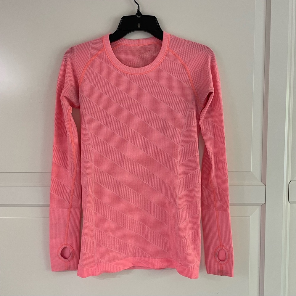 Lululemon coral swiftly tech long sleeve top 15148